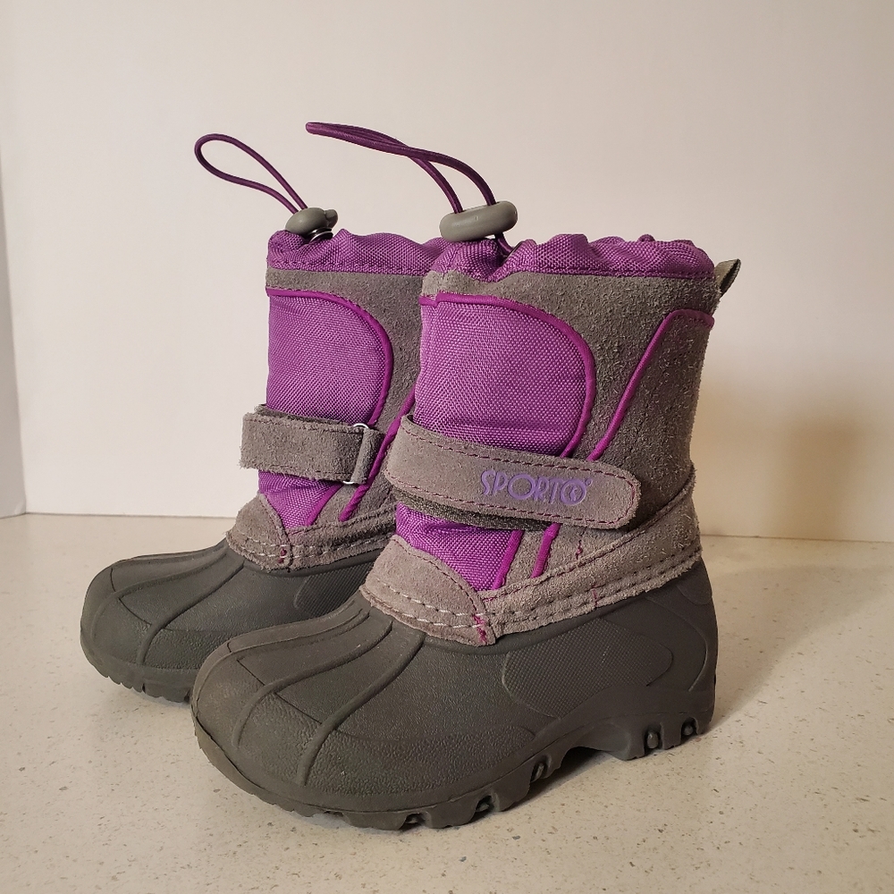 EUC Sporto Toddler Snow/Rain Boots - Purple & Gray